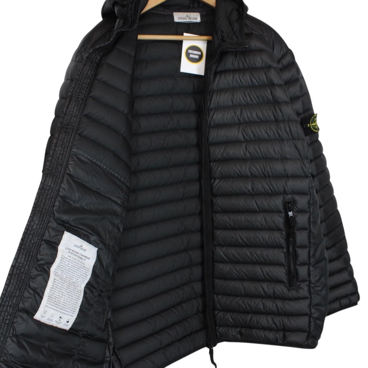 Stone Island AW 2023 Black Loom Woven Chambers R-Nylon Down Jacket