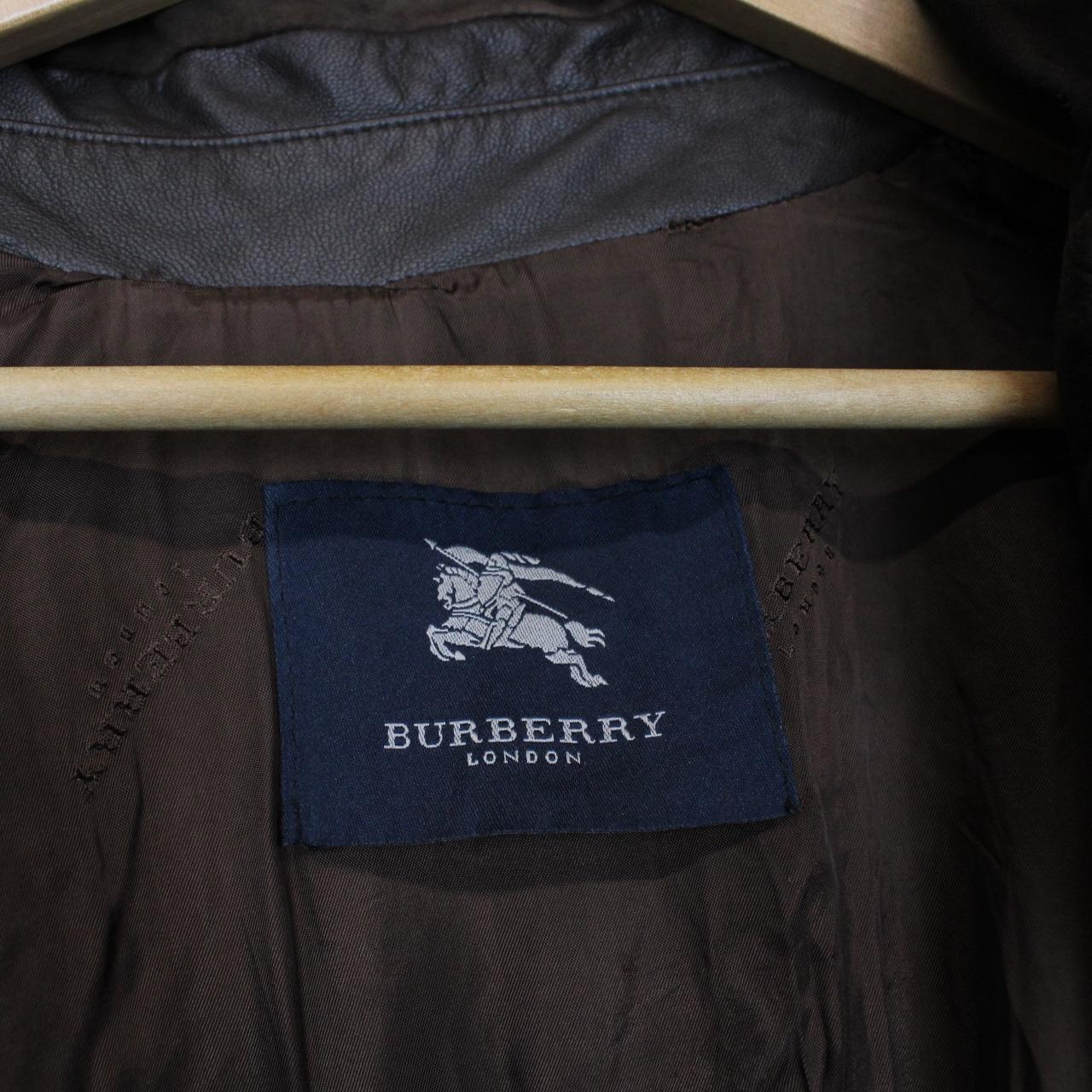 Vintage Burberry London Brown Full Zip Suede Leather Jacket