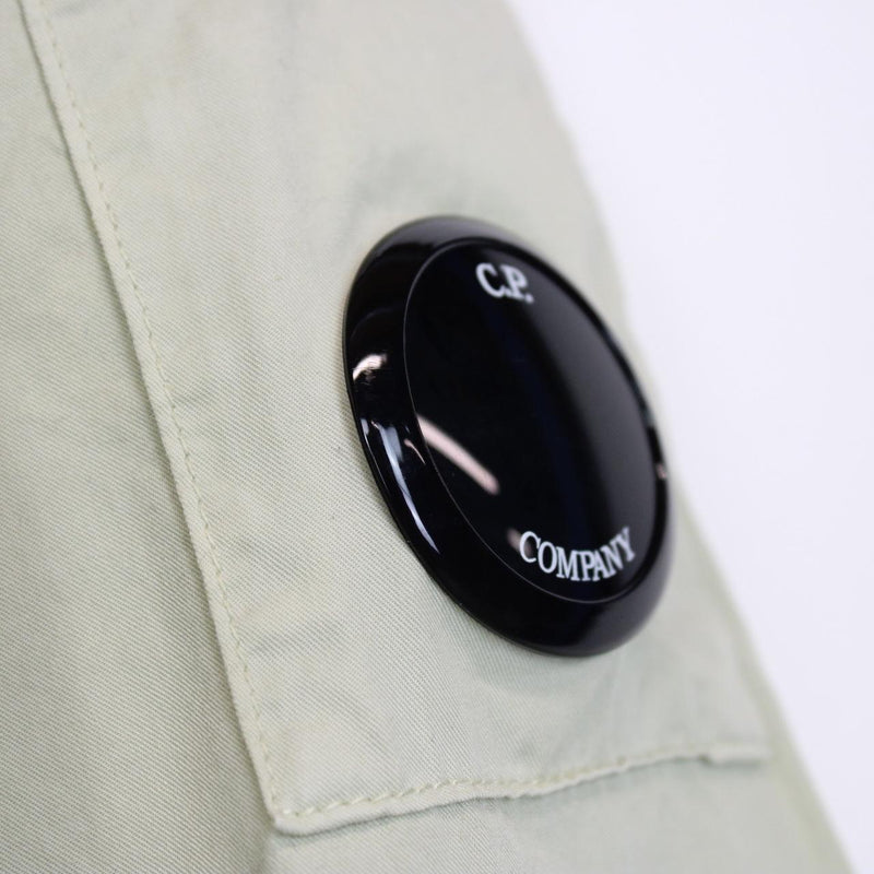 CP Company Beige Full Zip Cotton Lens Overshirt