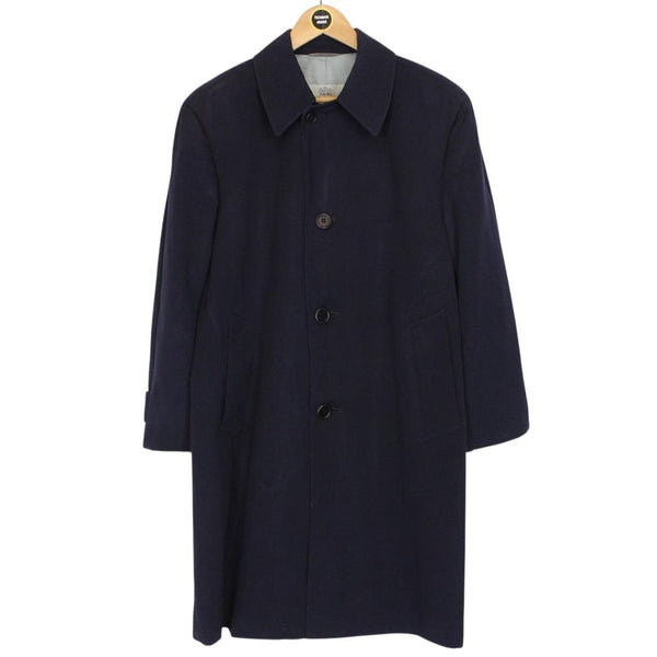 Vintage 80s Aquascutum Navy Blue Virgin Wool Overcoat