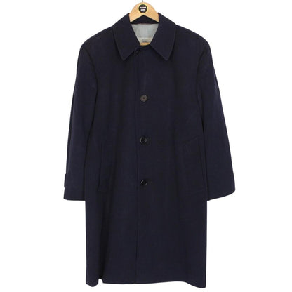 Vintage 80s Aquascutum Navy Blue Virgin Wool Overcoat