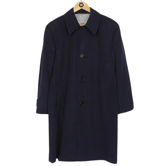 Vintage 80s Aquascutum Navy Blue Virgin Wool Overcoat