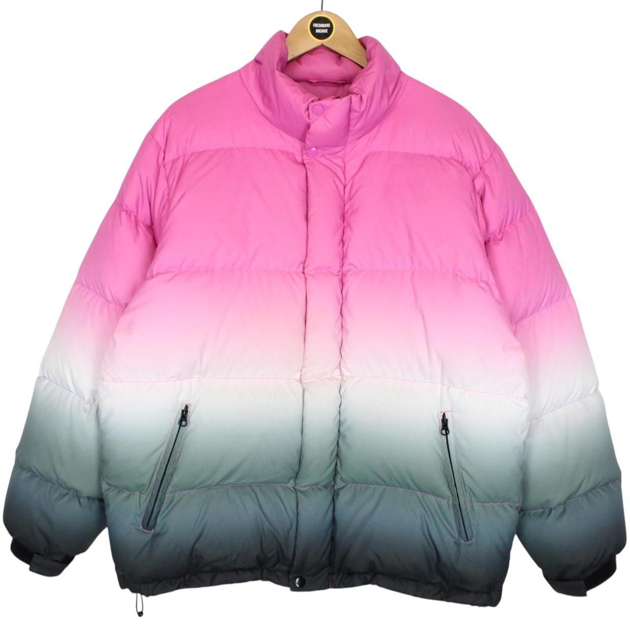 Supreme SS18 Multicoloured Full Zip Logo Gradient Puffer Jacket
