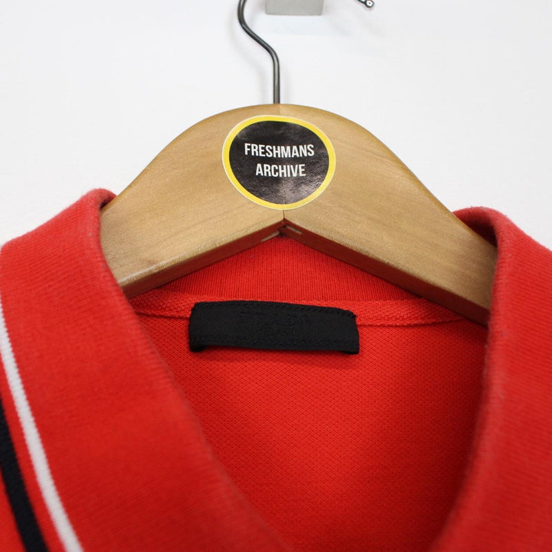 Prada Red Short Sleeve Cotton Pique Polo Shirt