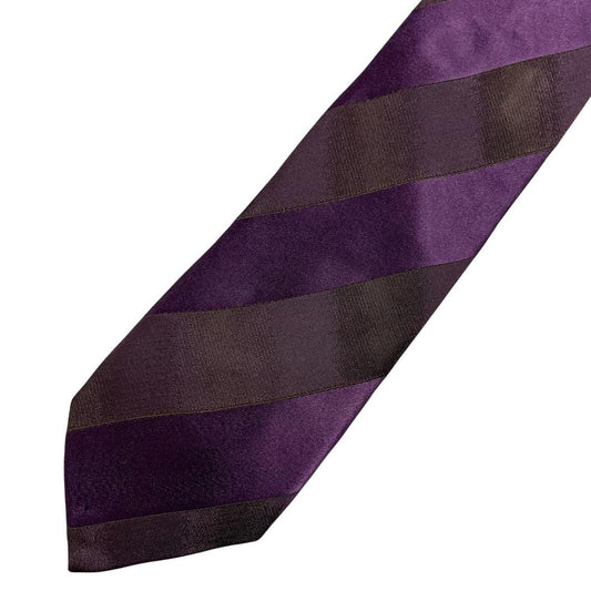 Lanvin purple check silk tie with classic pattern and luxurious sheen.