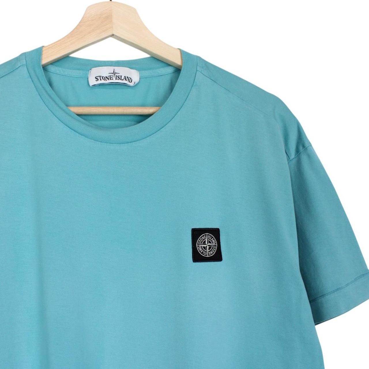 Stone Island SS 2020 Aqua Blue Short Sleeve Compass T-Shirt