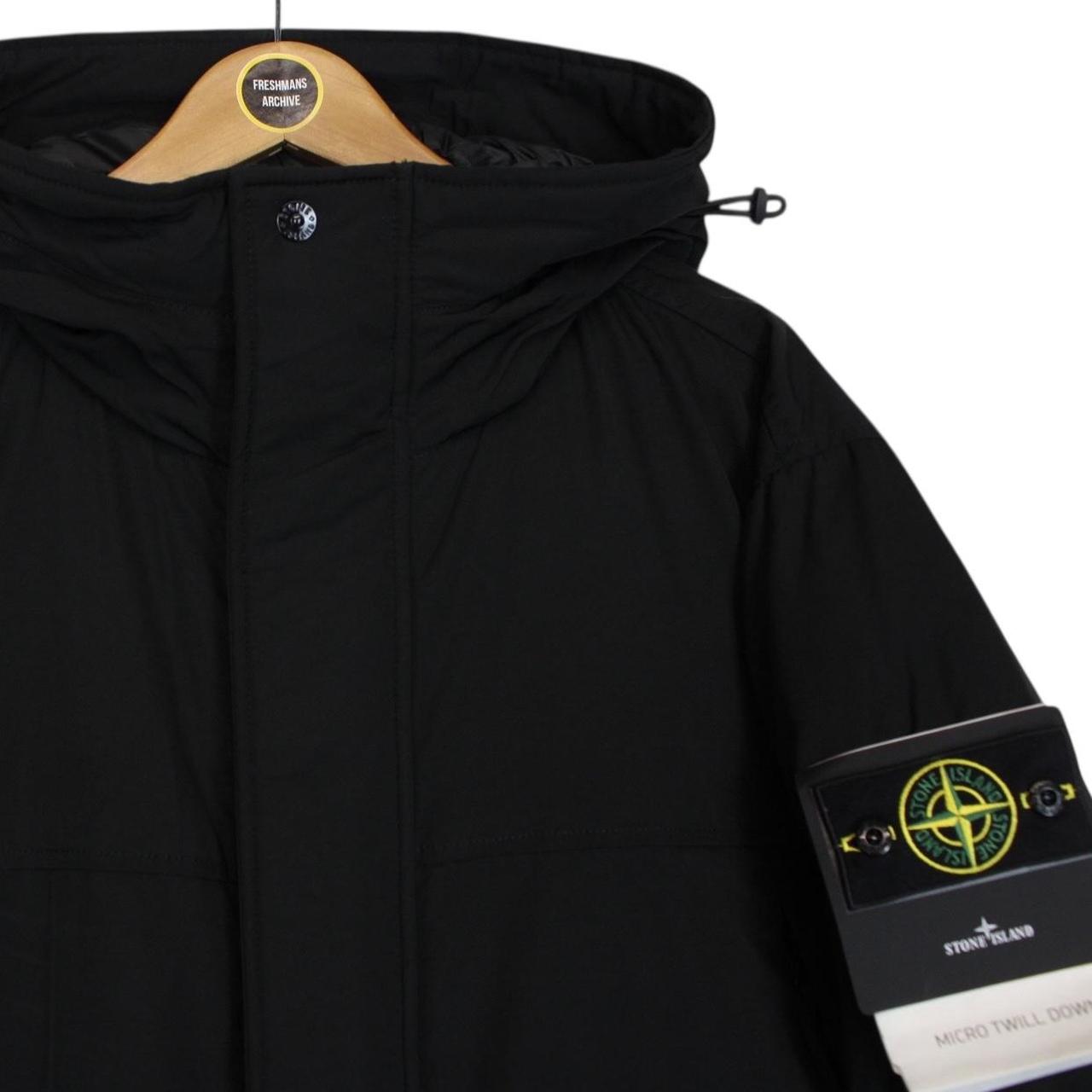 Stone Island AW 2023 Black Micro Twill Down Parka Jacket