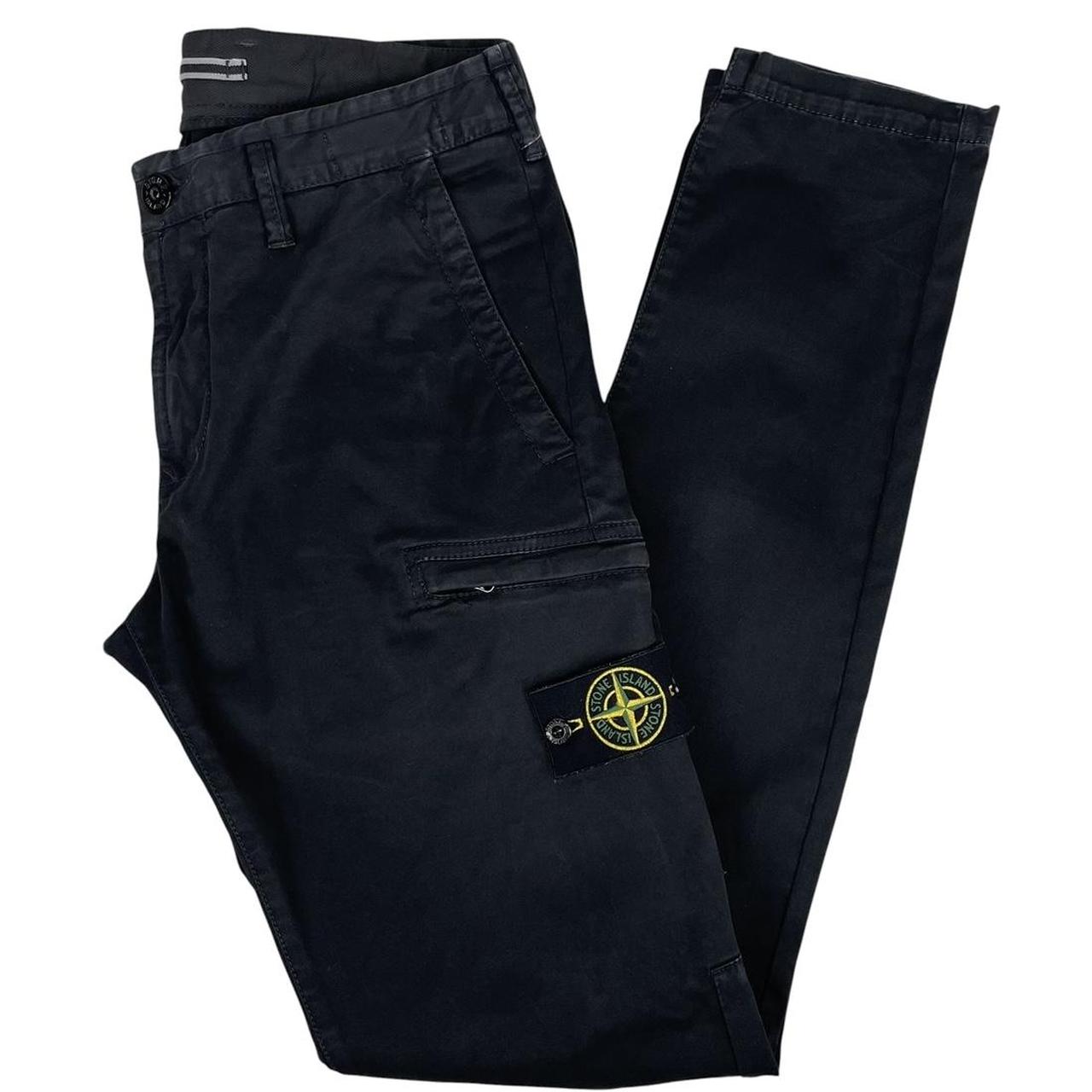 Stone Island AW 2021 Black Skinny Fit Cargo Trousers