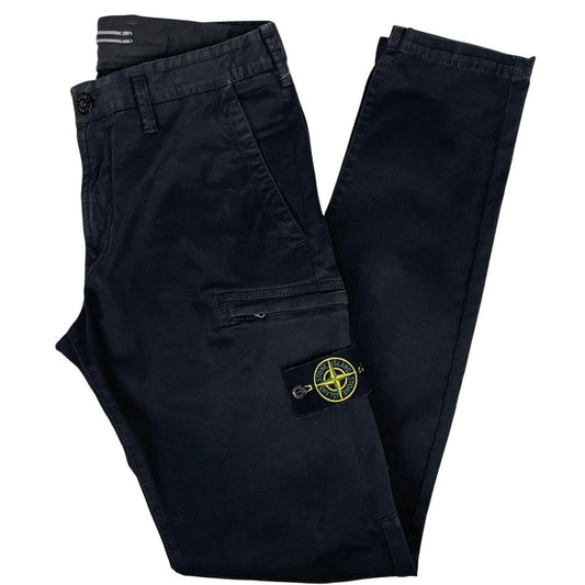 Stone Island AW 2021 Black Skinny Fit Cargo Trousers