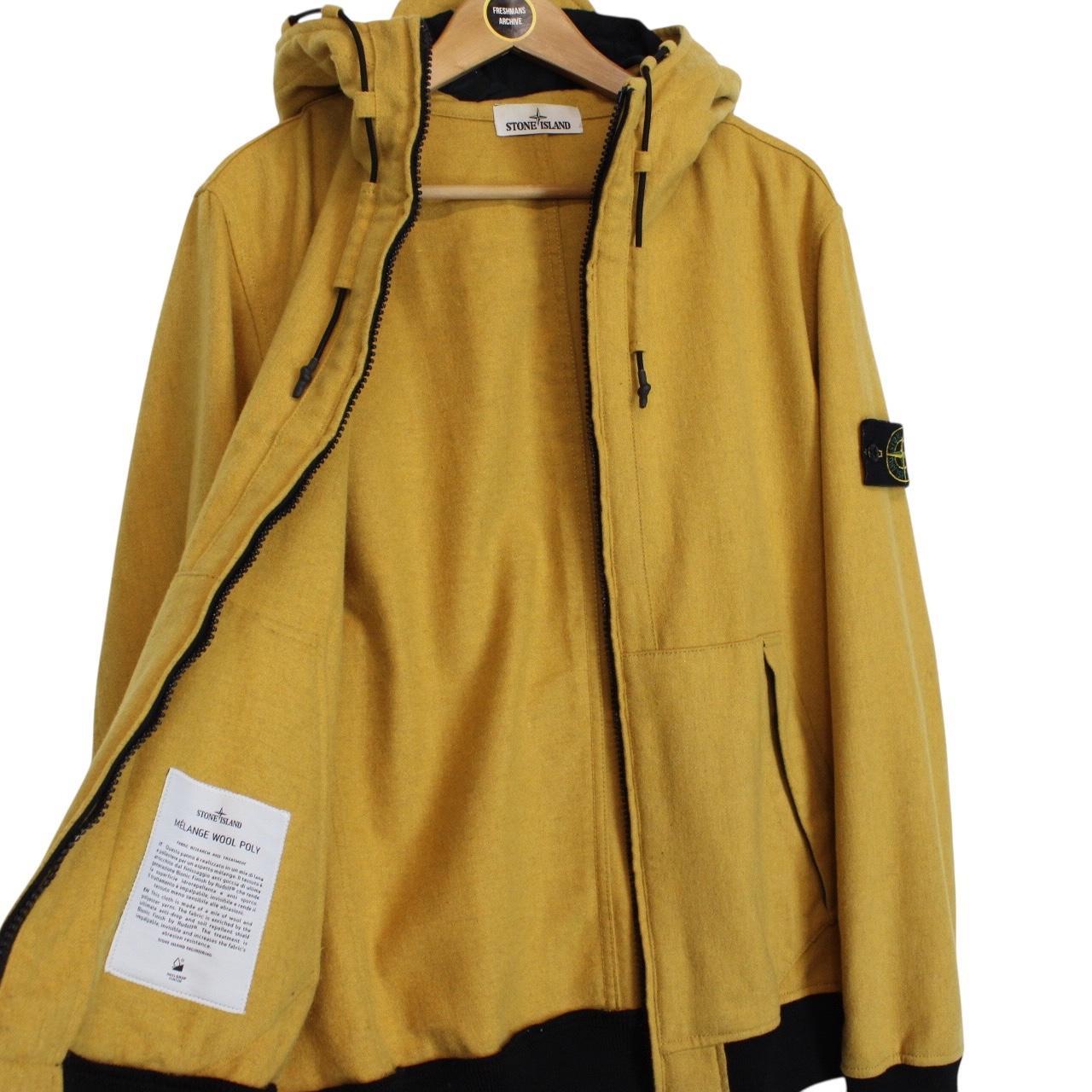 Stone Island AW 2014 Yellow Melange Wool Poly Hooded Jacket