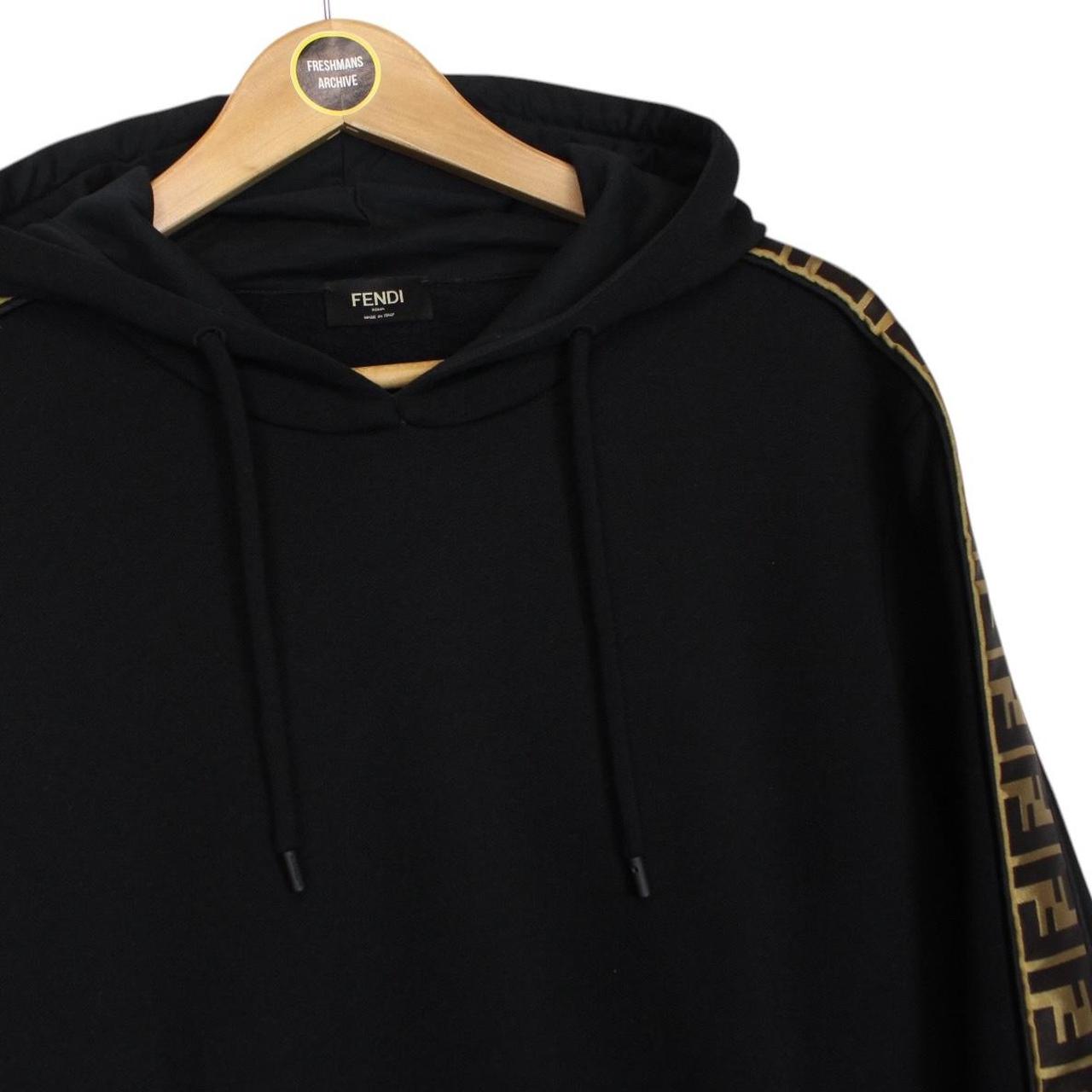 Fendi Black and Brown FF Zucca Monogram Cotton Hoodie Jumper