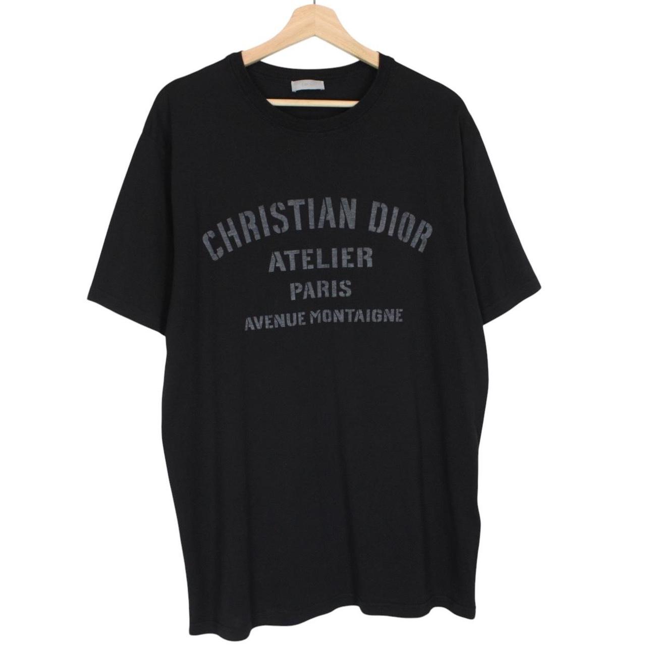 Dior Black Christian Dior Atelier Print Short Sleeve Oversized Cotton T-Shirt