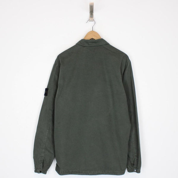 Stone Island AW 2020 Dark Green Full Zip Cotton Overshirt Jacket
