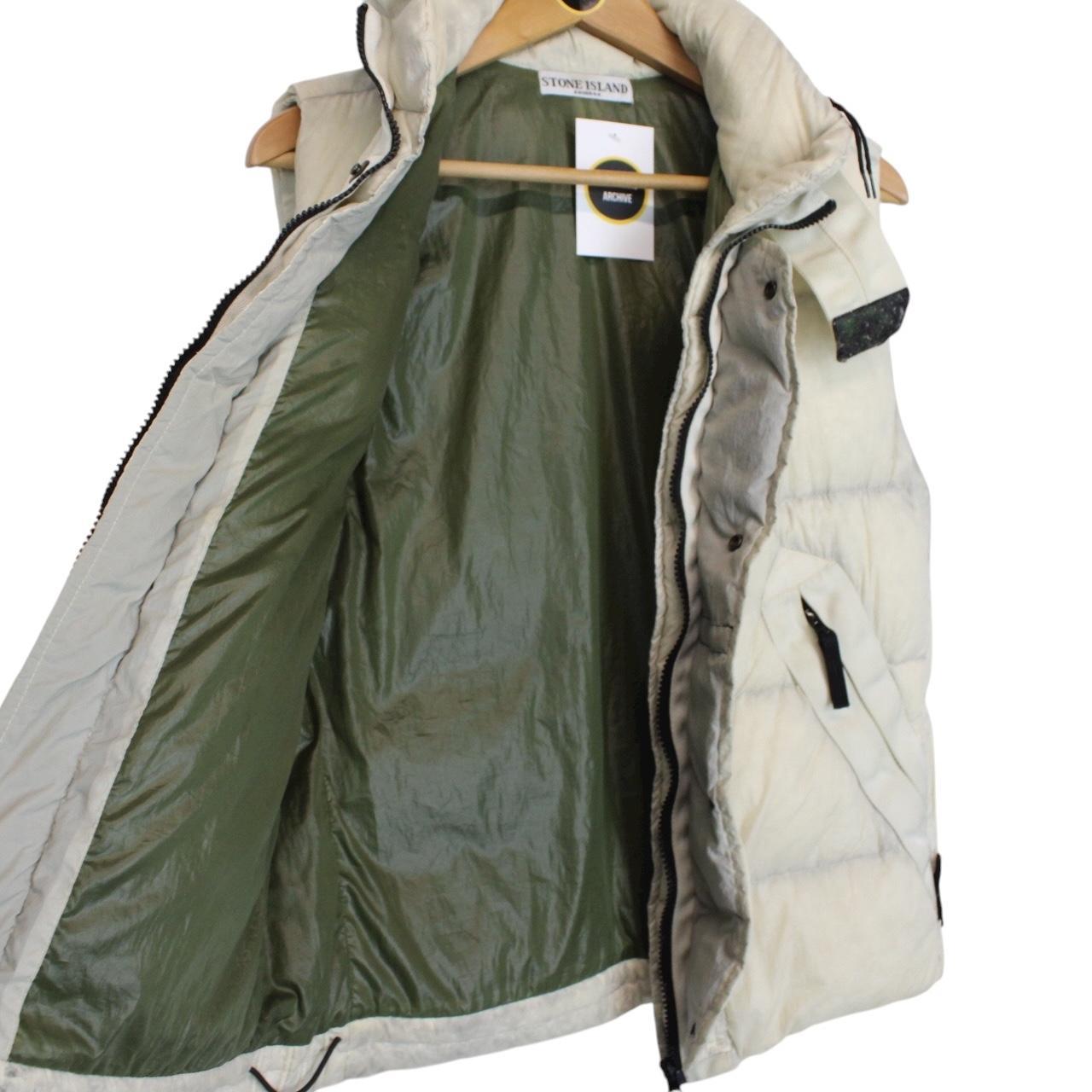 Vintage Stone Island Beige Opaque Nylon Tela Down Gilet / Bodywarmer