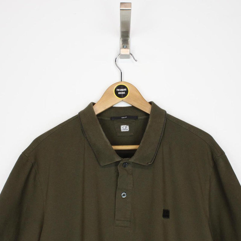 CP Company Khaki Green Short Sleeve Tacting Polo Shirt
