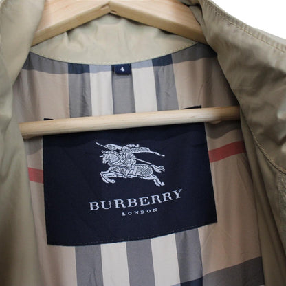 Burberry beige windbreaker jacket with full zip, logo detail, and nylon material.