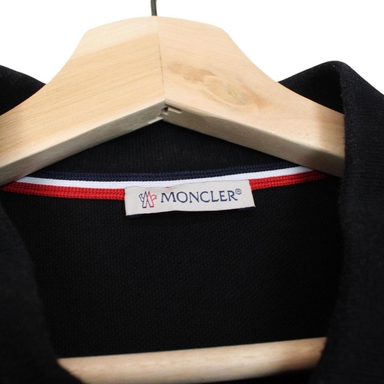 Moncler Maglia Manica Corta Black Short Sleeve Cotton Polo Shirt