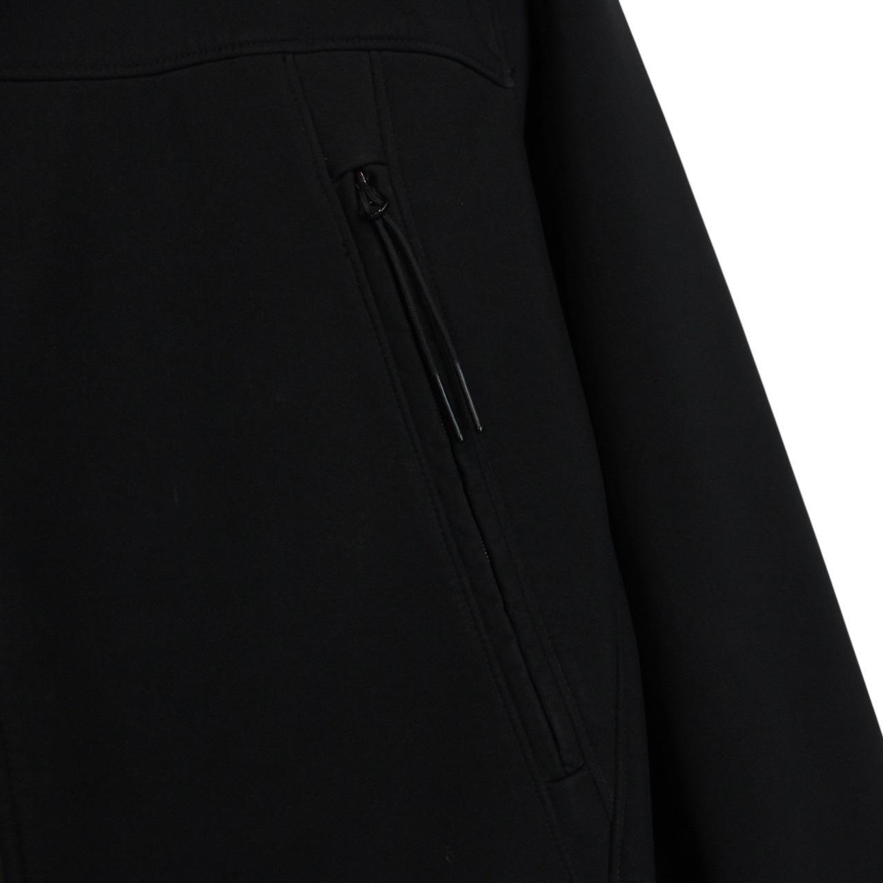 CP Company Black Full Zip Hooded Soft Shell Goggle Jacket