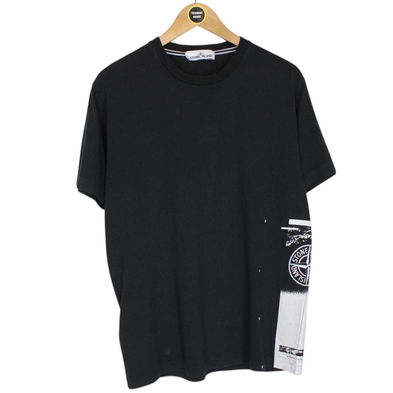 Stone Island SS 2020 Black and White Short Sleeve Logo Print T-Shirt