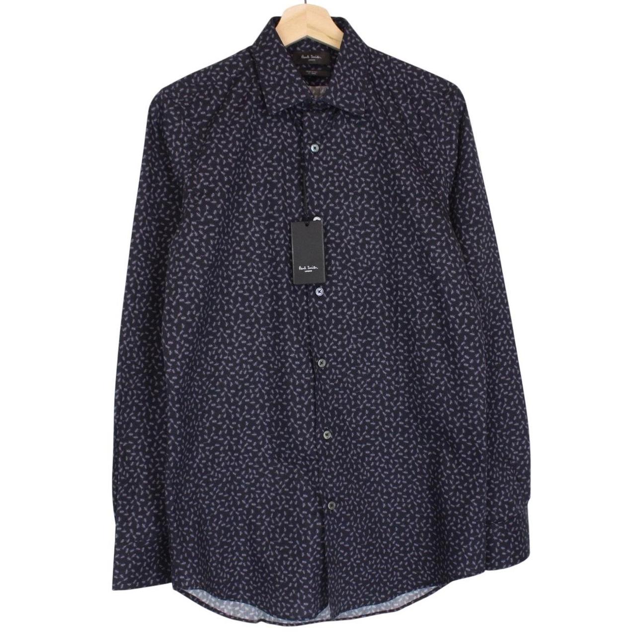 Paul Smith black and grey long sleeve shirt with ant print and cotton material.