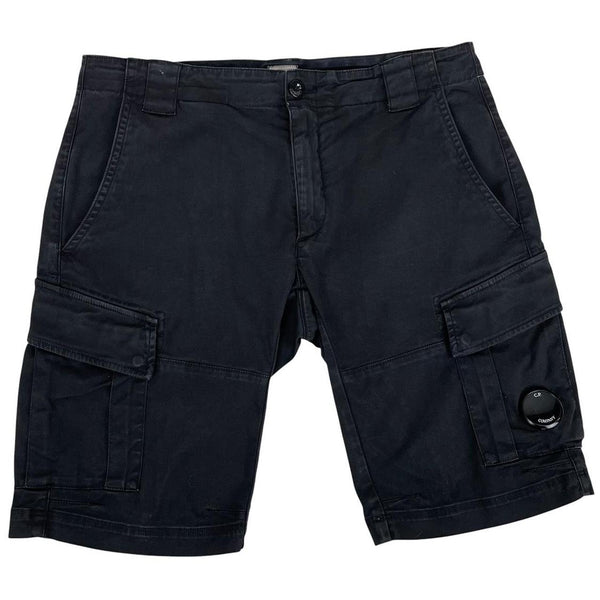 CP Company Black Lens Cotton Cargo Shorts