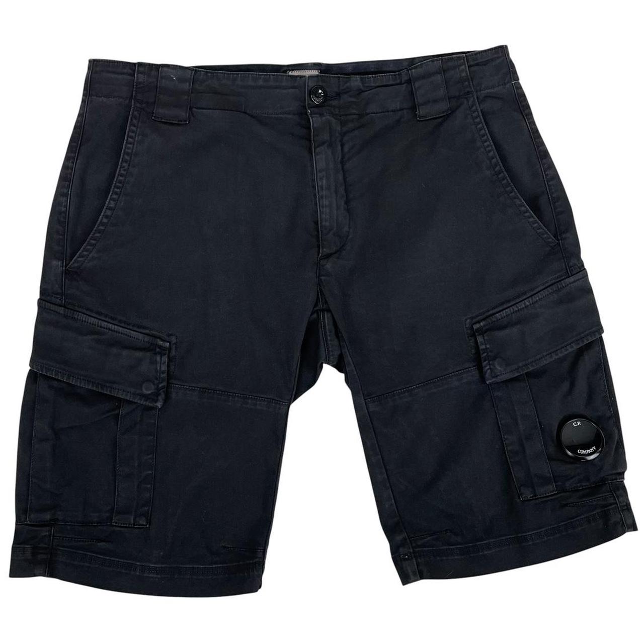 CP Company Black Lens Cotton Cargo Shorts