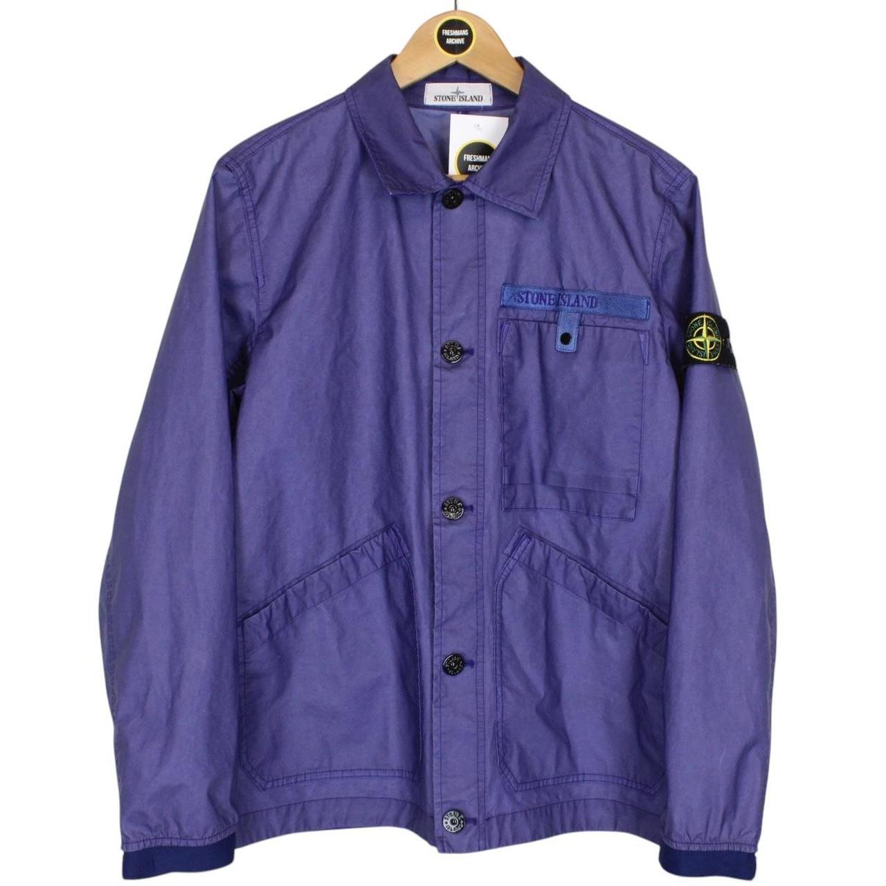 Stone Island SS 2022 Blue Aggressive Gommato Logo Jacket
