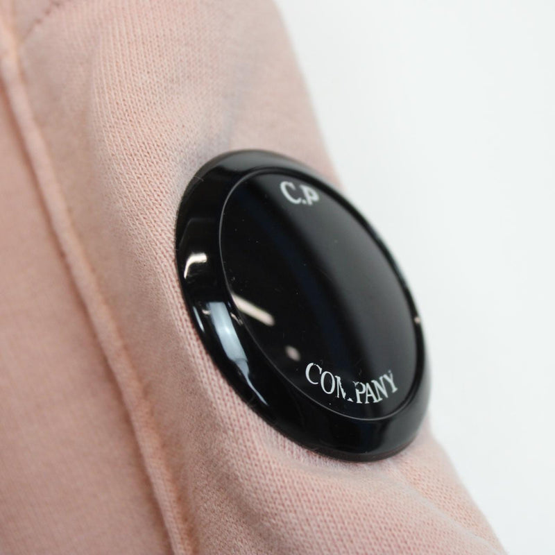 CP Company Rose Pink Garment Dyed Cotton Lens Hoodie Jumper