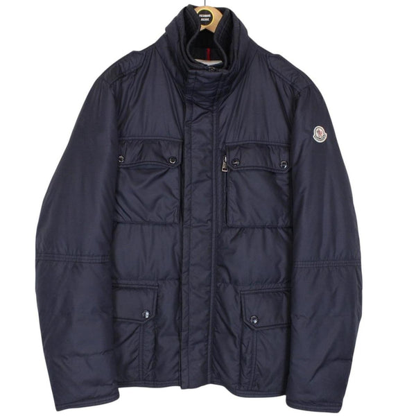 Moncler Amazzone Navy Blue Full Zip Multipocket Down Jacket