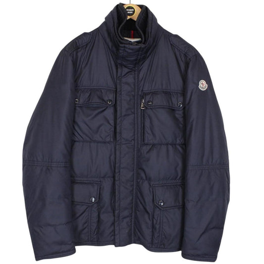 Moncler Amazzone Navy Blue Full Zip Multipocket Down Jacket