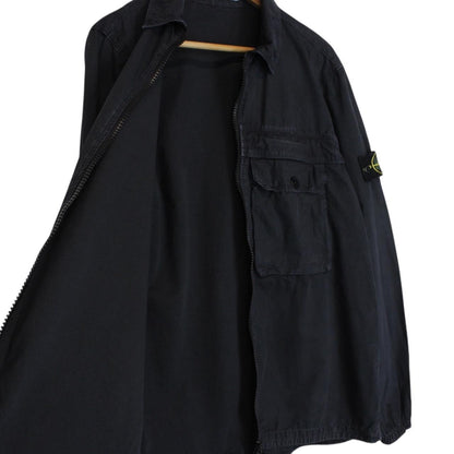 Stone Island AW 2020 Black Full Zip Cotton Overshirt Jacket