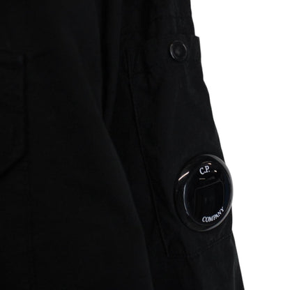 CP Company Black Full Zip Cotton Lens Overshirt