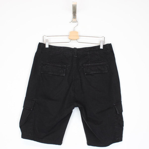 CP Company Black Cotton Bermuda Cargo Shorts