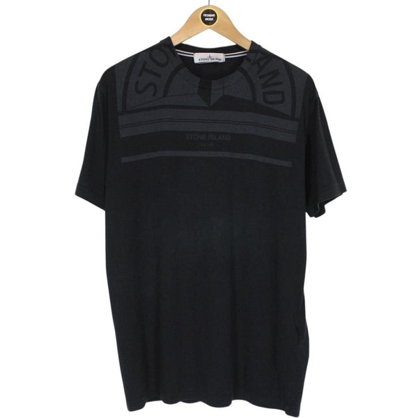 Stone Island AW 2022 Black Short Sleeve Cotton Logo Print T-Shirt