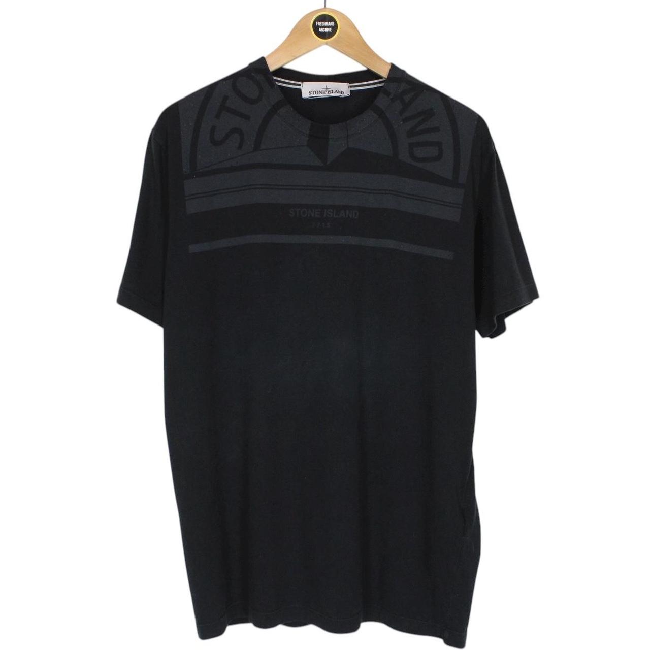 Stone Island AW 2022 Black Short Sleeve Cotton Logo Print T-Shirt