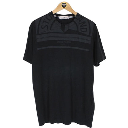 Stone Island AW 2022 Black Short Sleeve Cotton Logo Print T-Shirt