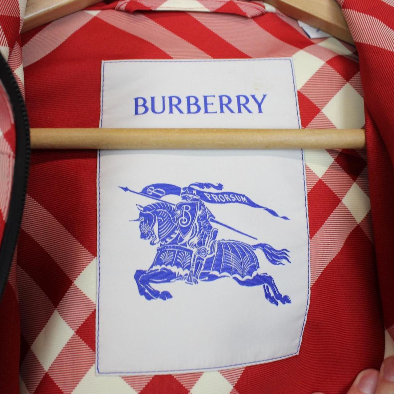 Burberry London Red and White Full Zip Nova Check Hooded Jacket