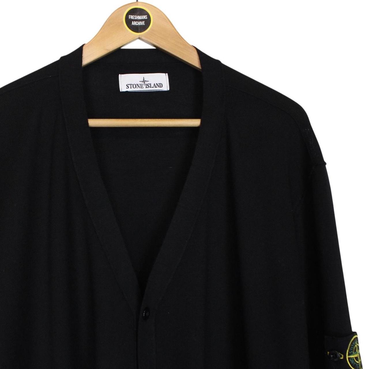 Stone Island AW 2024 Black Virgin Wool Knit Button Up Cardigan