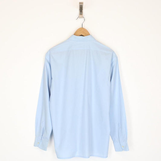 Vintage 90s Christian Dior Blue Long Sleeve Shirt