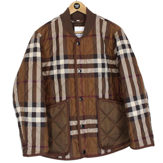 Burberry ‘York’ Birch Brown Nova Check Quilted Jacket