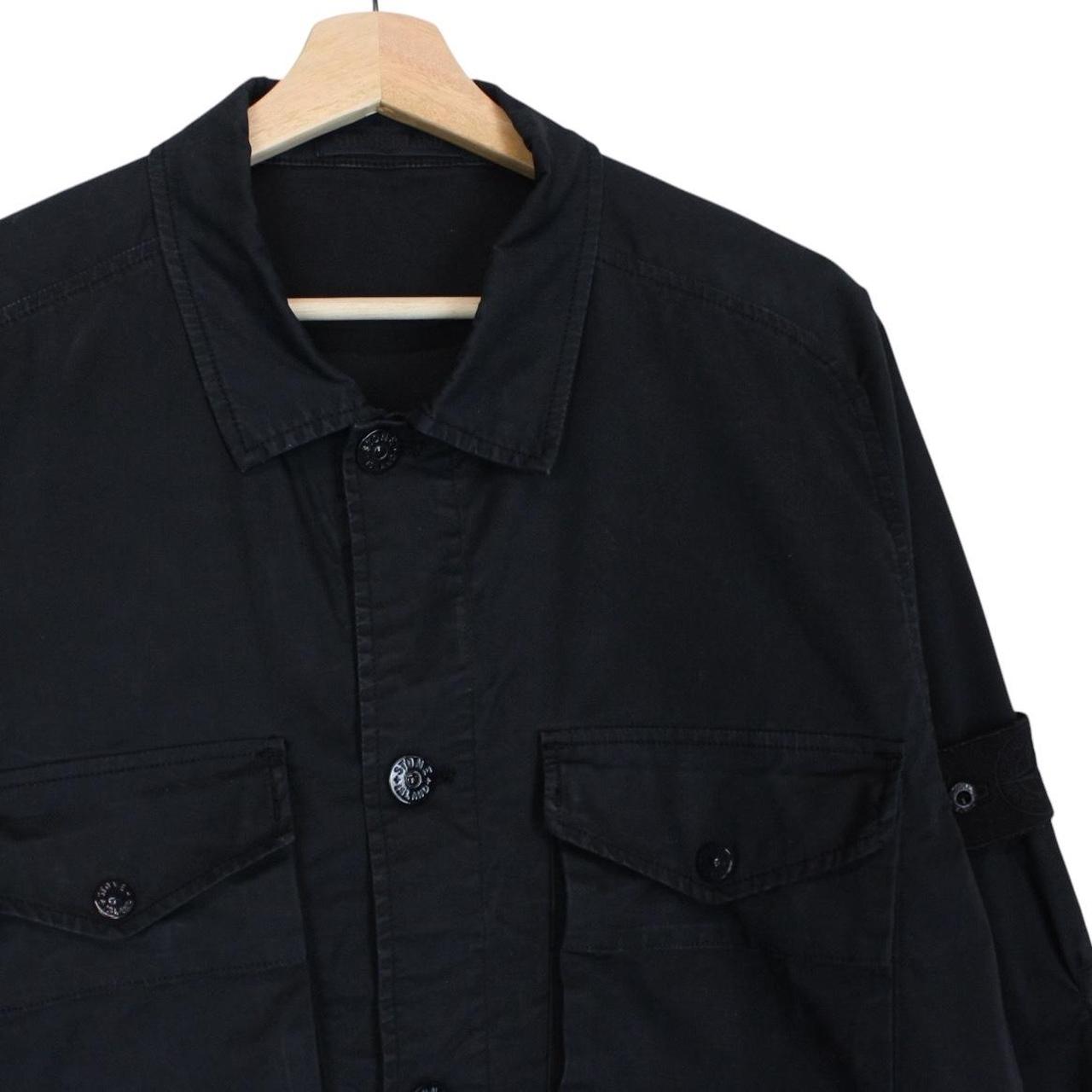 Stone Island Ghost SS 2020 Navy Blue Thick Cotton Button Up Overshirt
