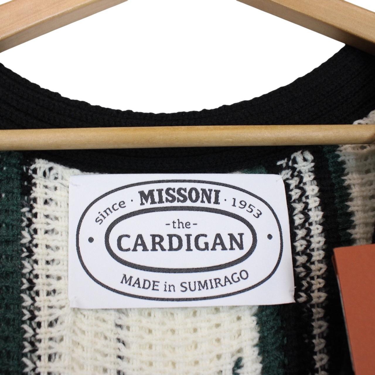 Missoni Multicoloured Button Up Virgin Wool Blend Knit Cardigan Jumper