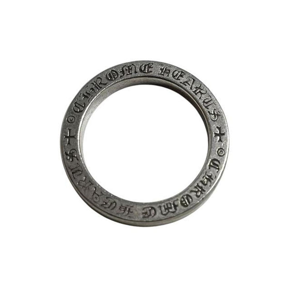 Chrome Hearts silver 3mm Forever Spacer Ring with vintage design and minor scratches.