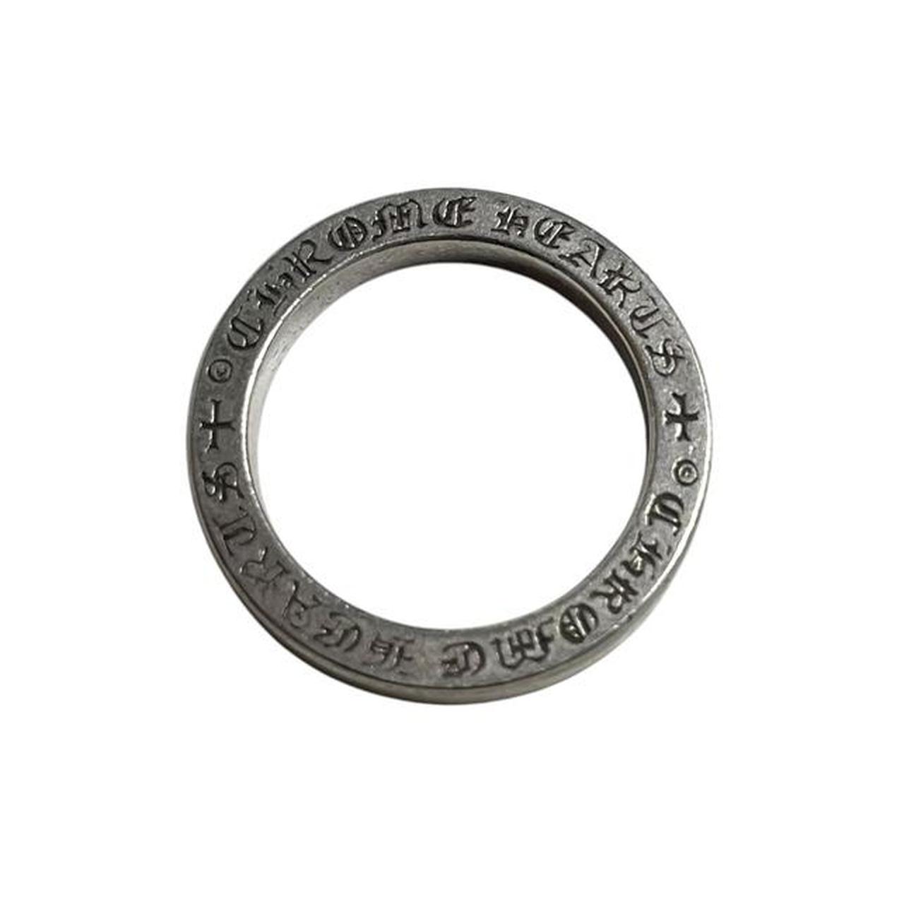 Chrome Hearts silver 3mm Forever Spacer Ring with vintage design and minor scratches.