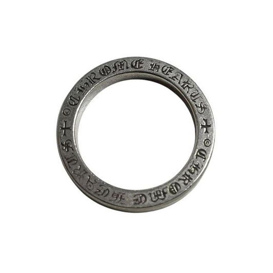 Chrome Hearts silver 3mm Forever Spacer Ring with vintage design and minor scratches.
