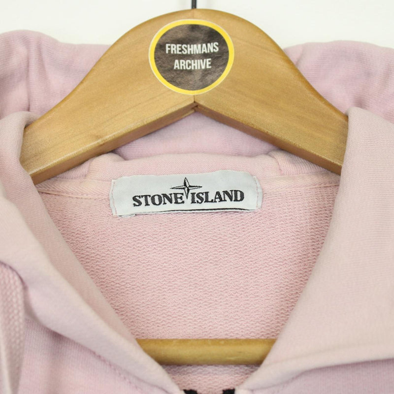 Stone Island SS 2017 Pink Full Zip Cotton Hoodie Jumper