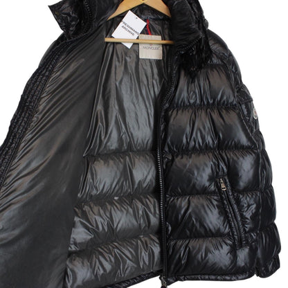 Moncler Maya Black Full Zip Hooded Down Puffer Jacket