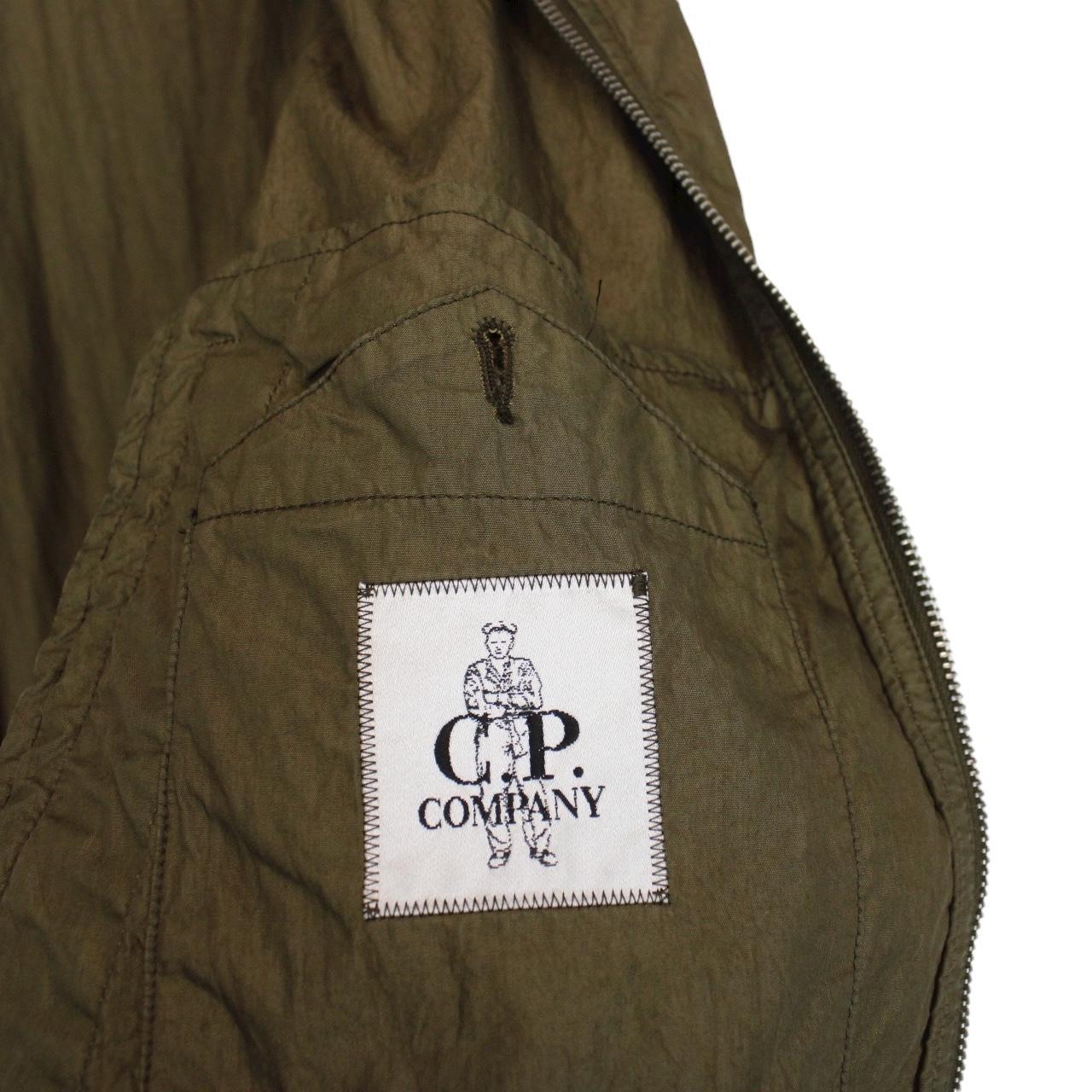 CP Company Khaki Green Full Zip Nylon Lens Hooded Jacket