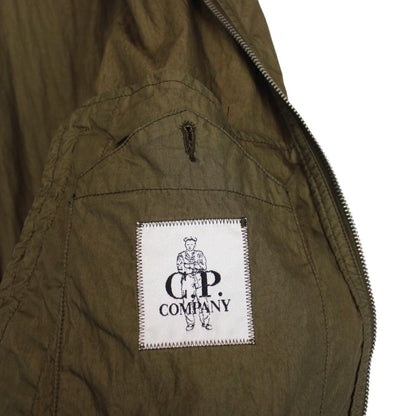 CP Company Khaki Green Full Zip Nylon Lens Hooded Jacket