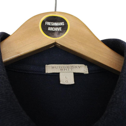 Burberry Brit Navy Blue Nova Check Short Sleeve Cotton Polo Shirt